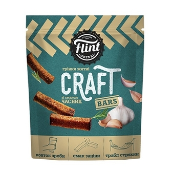 Грінки житньо-пшеничні 100 г Flint Craft Grenki зі смаком Часник м/уп 