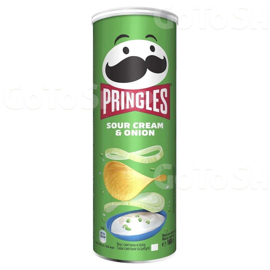 Чіпси 165г PRINGLES картопляні зі смаком сметани та цибулі 