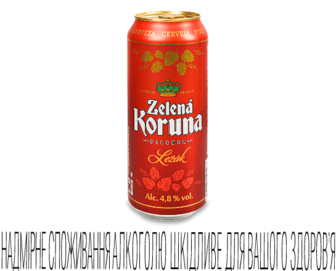 Пиво Zelena Koruna Lezak світле з/б, 0,5л (0,5л)