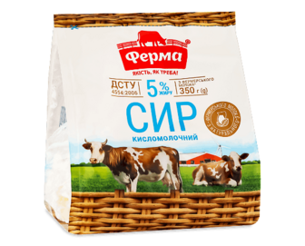 Сир «Ферма» кисломолочний 5%, 350г