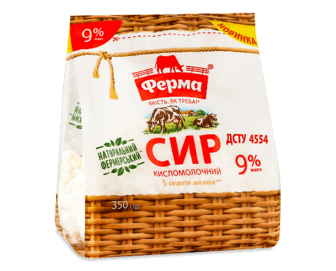 Сир «Ферма» кисломолочний 9%, 350г (350г)