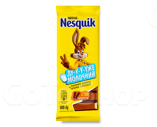 Шоколад молочний Nesquik з начинкою з молоком, 100г