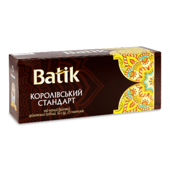 Чай чорний Batik Королівський стандарт ф/п 25*2г
