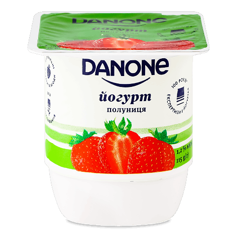 Йогурт Danone полуниця 1,2% стакан 115г