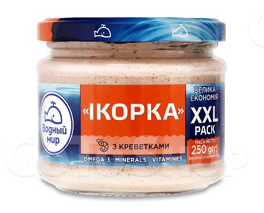 Паста Водний світ з ікри скандинавських риб з креветками XXL, 250г