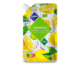Лимон подрібнений з цукром «Премія»® пастеризований, 250г