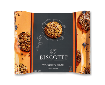 Печиво Biscotti кукіс-тайм з насінням, 180г
