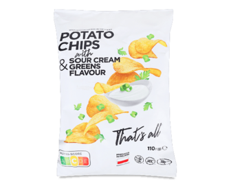 Чипси картопляні «Премія»® зі смаком сметана-зелень, 110г