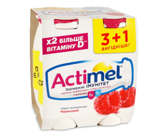 Продукт кисломолочний Actimel малина 1,4% 4*100г