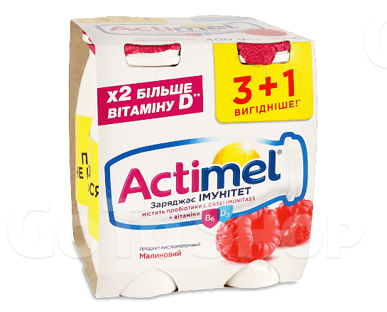 Продукт кисломолочний Actimel малина 1,4% 4*100г