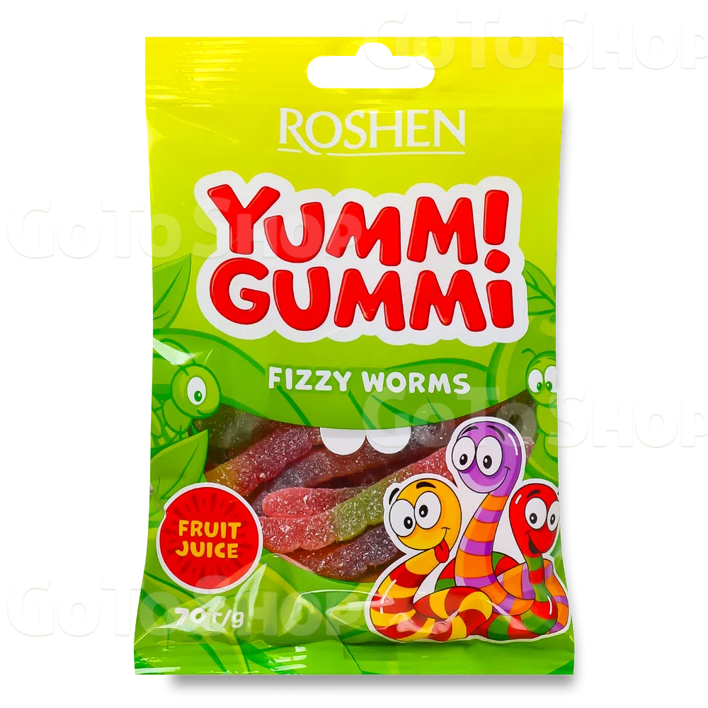 Цукерки Roshen Yummi Gummi Fizzy Worms желейні