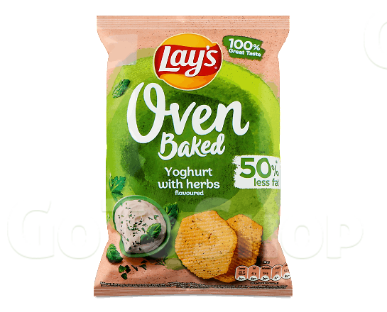 Чипси Lay&#039;s Oven Baked зі смаком йогурту з травами, 110г