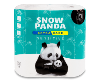 Папір туалетний «Сніжна панда» Extra Care Sensitive, 4шт