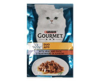 Корм для котів Gourmet Perle Duo телятина-качка, 85г