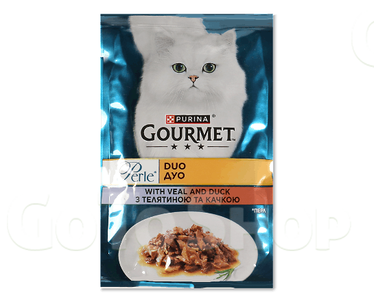 Корм для котів Gourmet Perle Duo телятина-качка, 85г