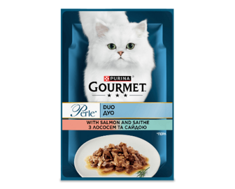 Корм для котів Gourmet Perle Duo лосось-сайда, 85г
