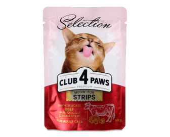 Корм для котів Club 4 Paws Premium Selection з яловичиною, 85г