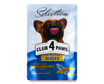 Корм для собак Club 4 Paws Premium Selection з лососем і макреллю, 85г