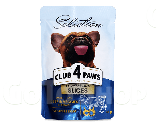 Корм для собак Club 4 Paws Premium Selection з яловичиною і овочами, 85г