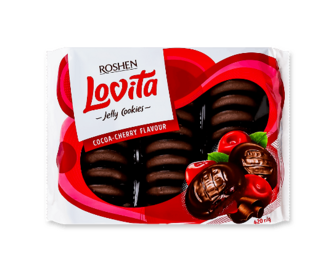 Печиво Roshen Lovita Jelly Cookies Cocoa-cherry 420г