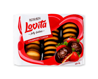 Печиво Roshen Lovita Jelly Cookies Strawberry 420г