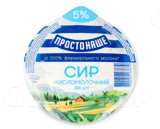 Сир кисломолочний ПростоНаше 5% в/у 300г