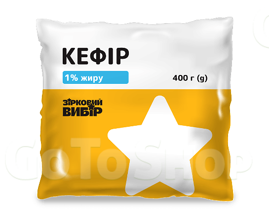 Кефір Зірковий вибір 1% п/е 400г