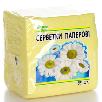 Набір паперових серветок Кожен День жовті, 85 шт.