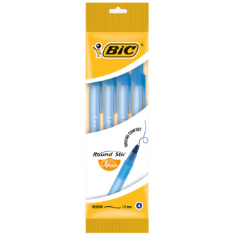 Набір ручок Bic Round Stic, сині, 4 шт.