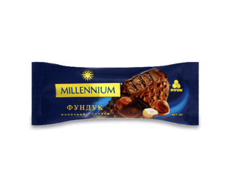 Морозиво «Рудь» Millennium молочний шоколад-фундук, 80г