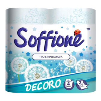 Туалетний папір Soffione Decoro, 2 шари, 4 рулони