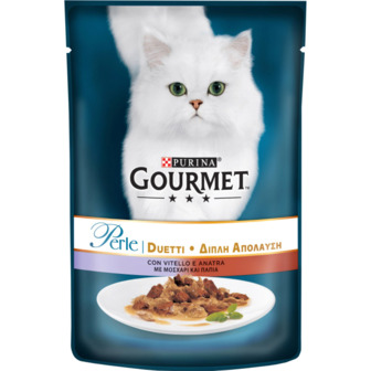 Вологий корм 85 г. Purina Gourmet Perle Duo з телятиною і качкою