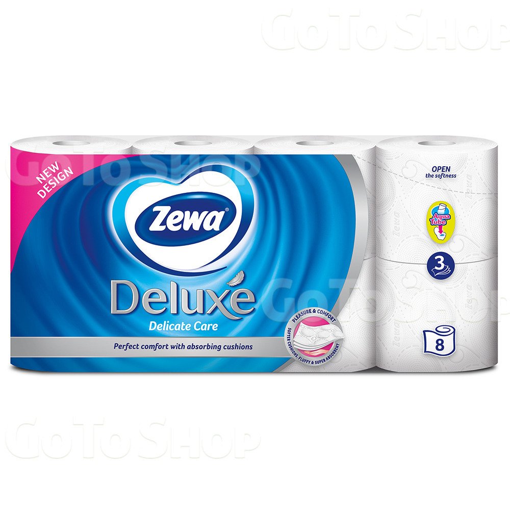 Туалетний папір Zewa Deluxe Delicate Care, 3 шари, 8 рулонів