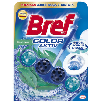 Блок для туалету Bref Blue Aktiv Евкаліпт, 50 г