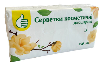 Серветки косметичні двошарові Pouce, 150 шт.