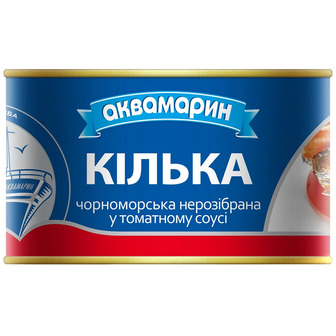Кілька Аквамарин обсмажена в томатному соусі, 230 г