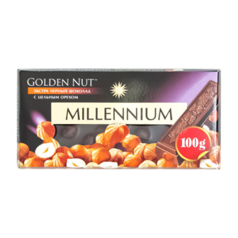 Шоколад чорний Millennium Gold c лісовими горіхами, 100 г