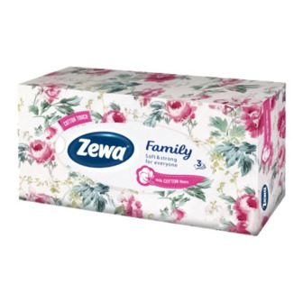 Серветки косметичні Zewa Family тришарові 90 шт