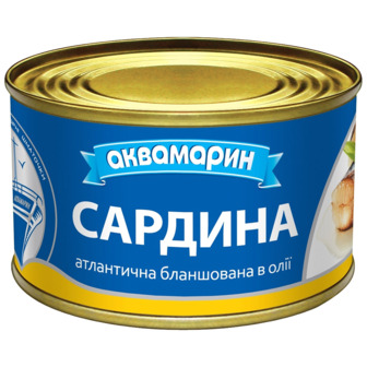 Сардина Аквамарин бланшована, 230 г