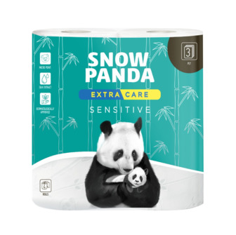 Папір туалетний 3 шари Sensitive Extra care Snow panda 4шт
