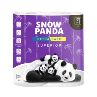 Папір туалетний 4 шари Superior Extra care Snow panda 4шт