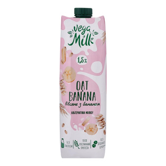Напій ультрапастеризований Oat & Banana Vega Milk вівсяний з бананом, 1,5%, 950 мл