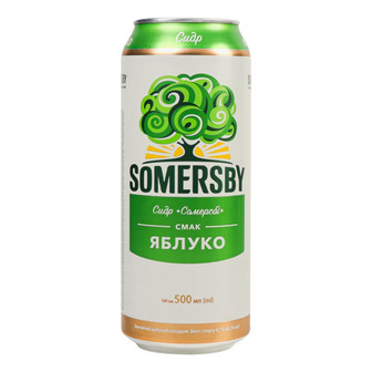 Сидр Somersby яблуко, 4,7%, 0,5 л