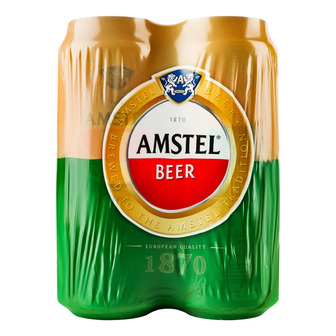 Пиво Amstel светлое фильтрованное пастеризованное 5% 4х500 мл
