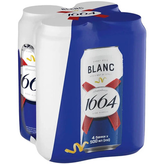 Пиво Blanc Kronenbourg 1664 спеціальне світле пшеничне пастеризоване 4.8% 4х0.5 л
