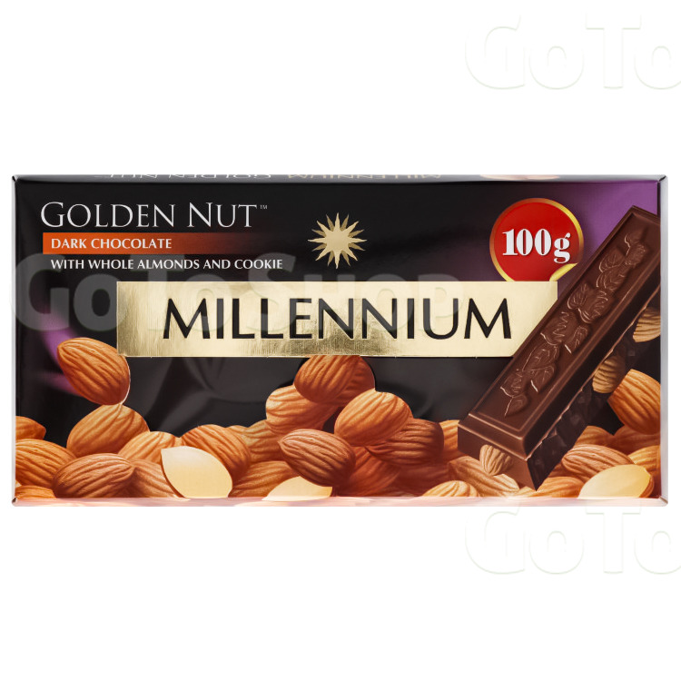 Шоколад чорний Millennium Golden Nut з мигдалем, 100 г