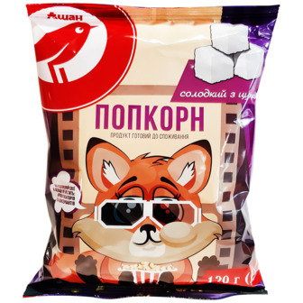 Попкорн із цукром Auchan, 120 г
