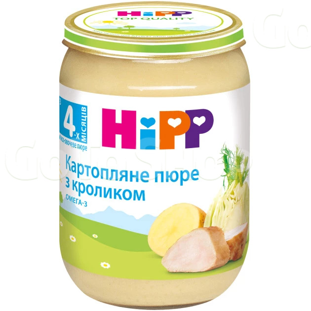 Картопляне пюре з кроликом Hipp 6173, 190 г