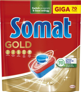 Таблетки для миття посуду у посудомийній машині Somat Gold Голд, 70 таблеток