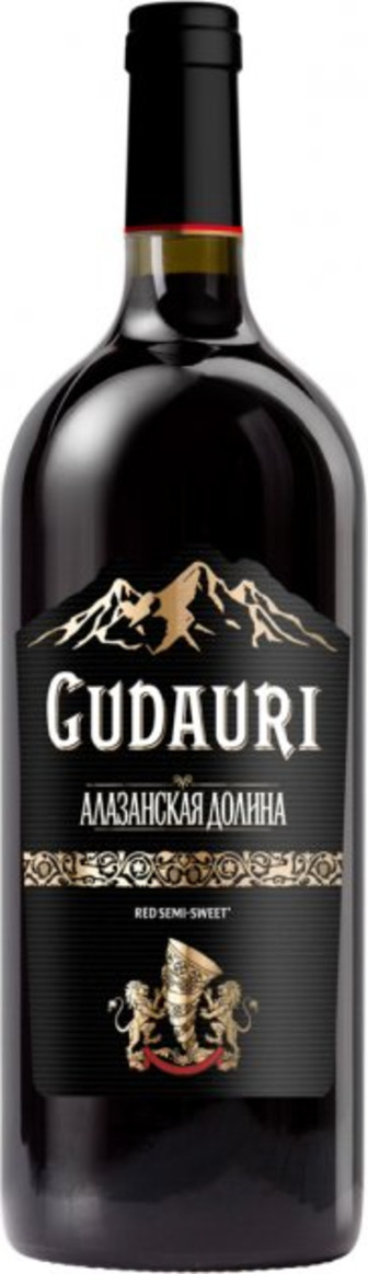 Вино Gudauri Алазанська долина ординарне столове червоне напівсолодке, 11-13%, 1500 мл